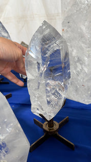 Large super clear Quartz on stand