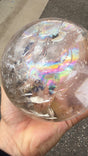 Rainbow rutile statement clear Quartz sphere Brazil