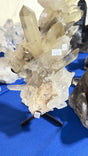 All natural, Smoky Quartz Cluster on stand from Brazil