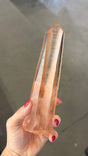 Rare laser tangerine Lemurian wand, Brazil, all natural gorgeous hard to source