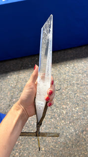 Tall Lemurian Point on stand from Brazil