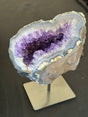 Amethyst druzy geode on stand from Brazil