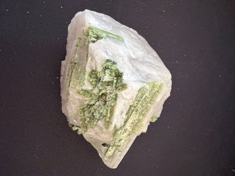 Rough green Tourmaline and Quartz from Brazil