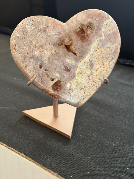 Pink Amethyst heart on stand, 1.7 lb, Brazil — Pink Amethyst crystal specimen