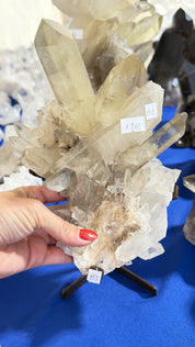 All natural, Smoky Quartz Cluster on stand from Brazil