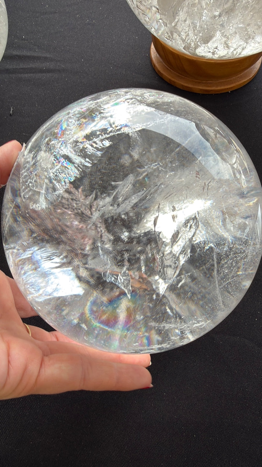 Super clear Quartz statement with rainbows Brazil