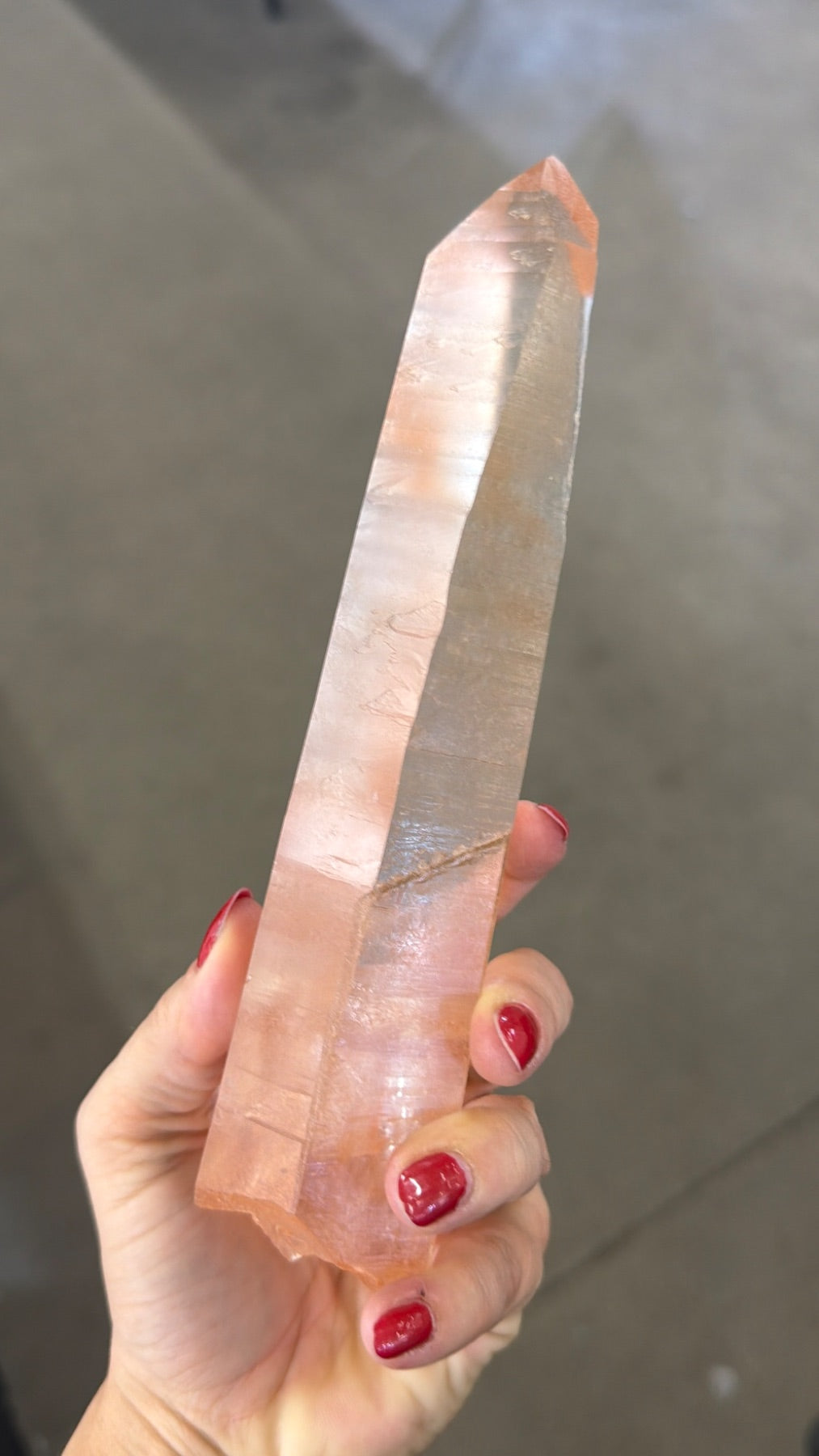 Rare laser tangerine Lemurian wand, Brazil, all natural gorgeous hard to source