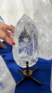 Large super clear Quartz on stand
