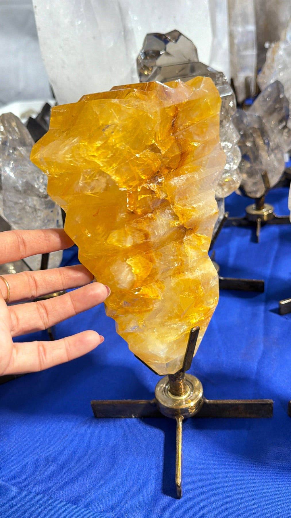 Statement golden healer abstract flame on spinning stand Brazil