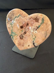 Pink Amethyst heart stand