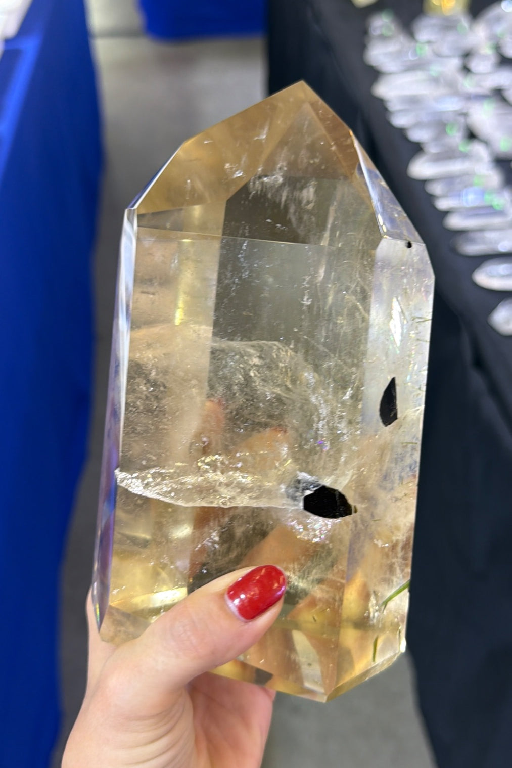 Statement all natural Citrine and green Tourmaline tower Brazil