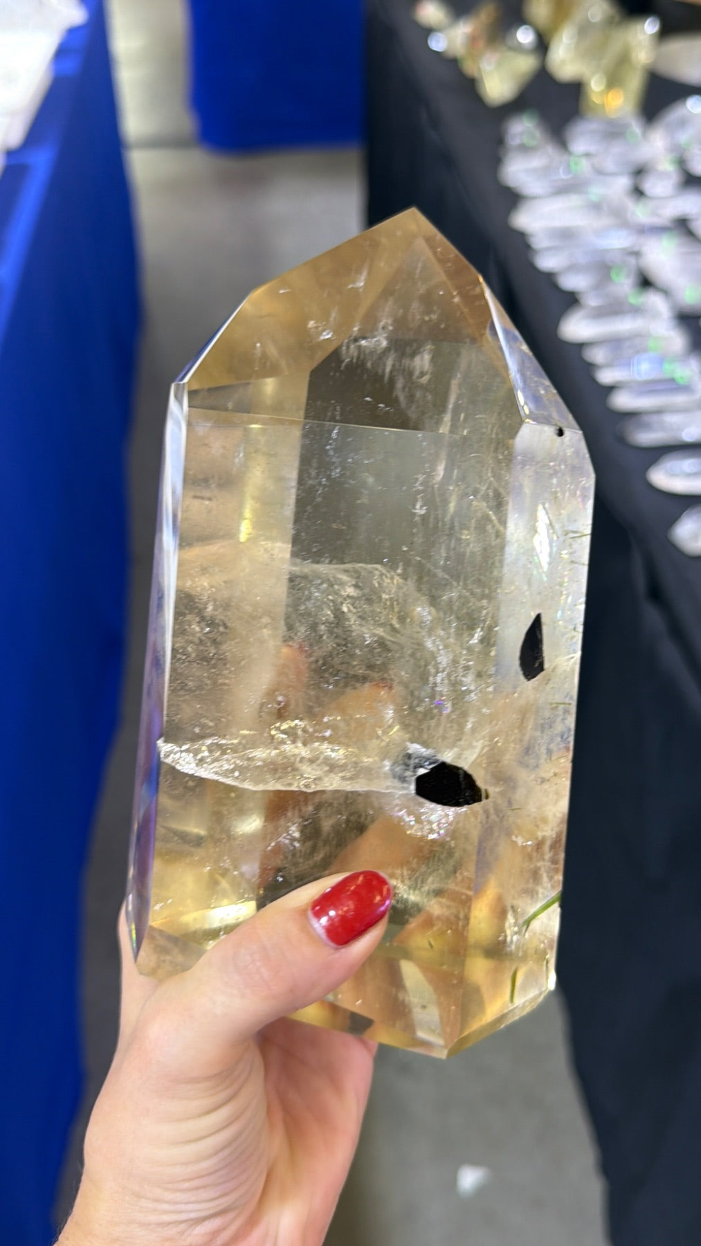 Statement all natural Citrine and green Tourmaline tower Brazil