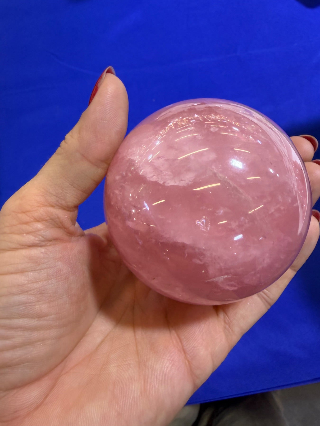 Gemmy Rose Quartz sphere