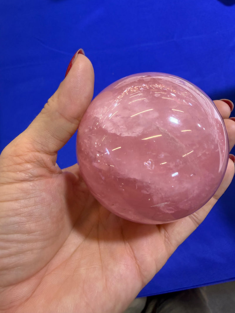 Gemmy Rose Quartz sphere