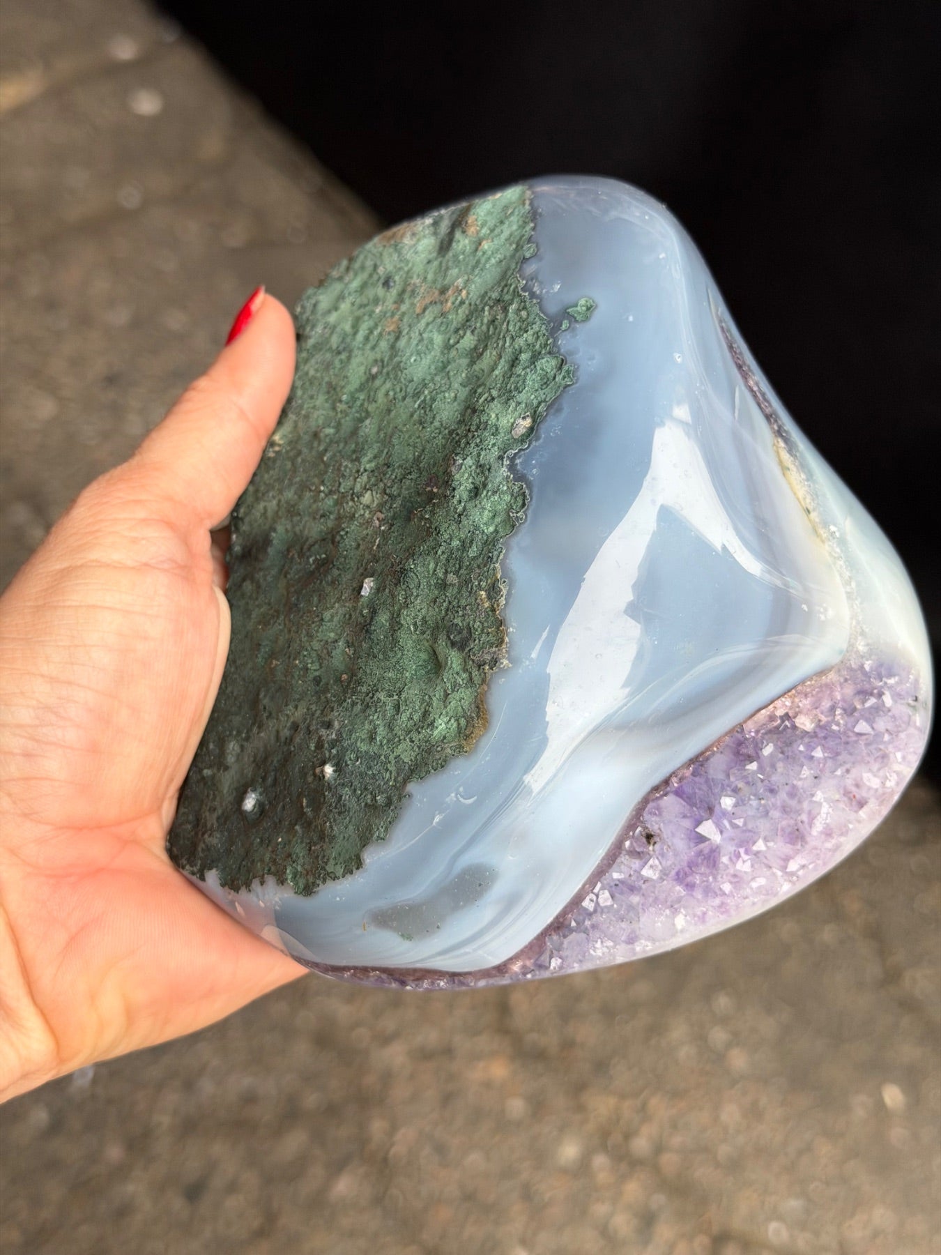 Agate Amethyst polished geode Brazil