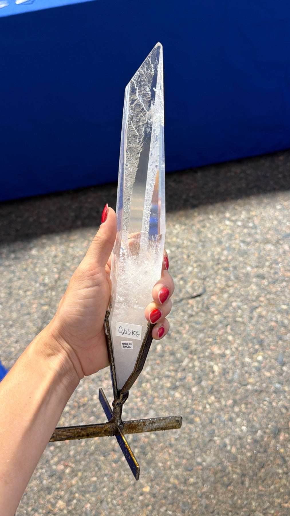 Tall Lemurian Point on stand from Brazil