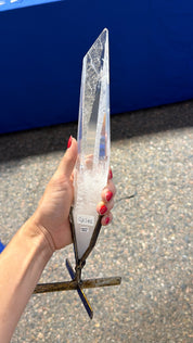 Tall Lemurian Point on stand from Brazil