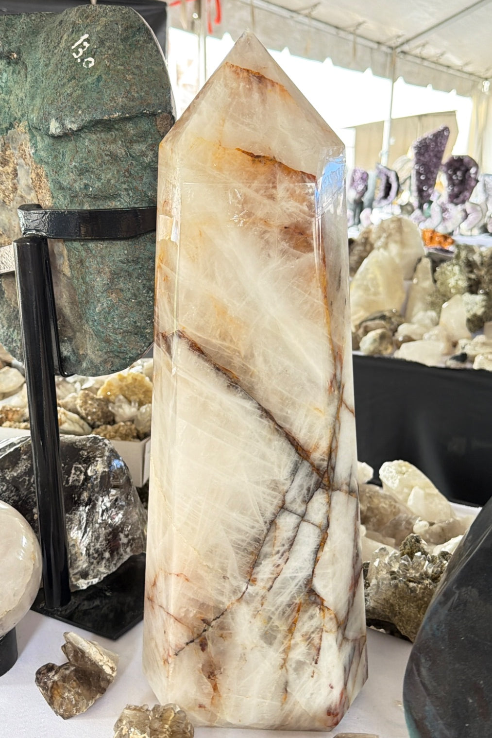Hematite Quartz tower from Brazil huge statement