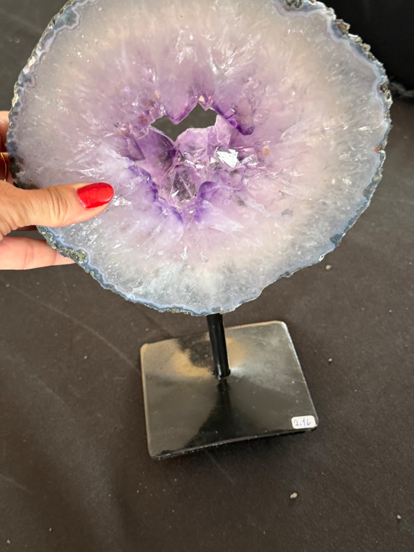 Amethyst Quartz slab on stand from Brazil