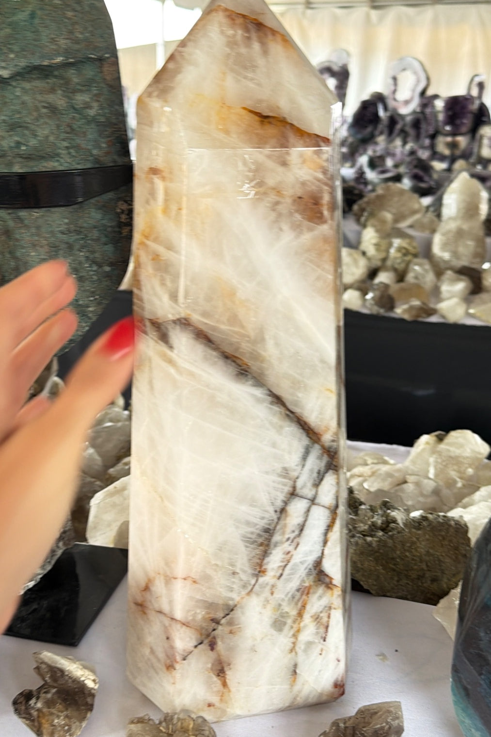 Hematite Quartz tower from Brazil huge statement