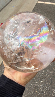Rainbow rutile statement clear Quartz sphere Brazil