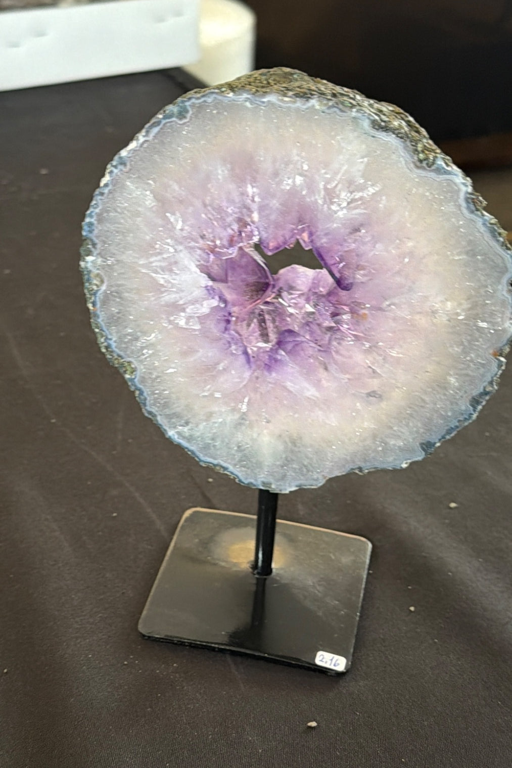Amethyst Quartz slab on stand from Brazil