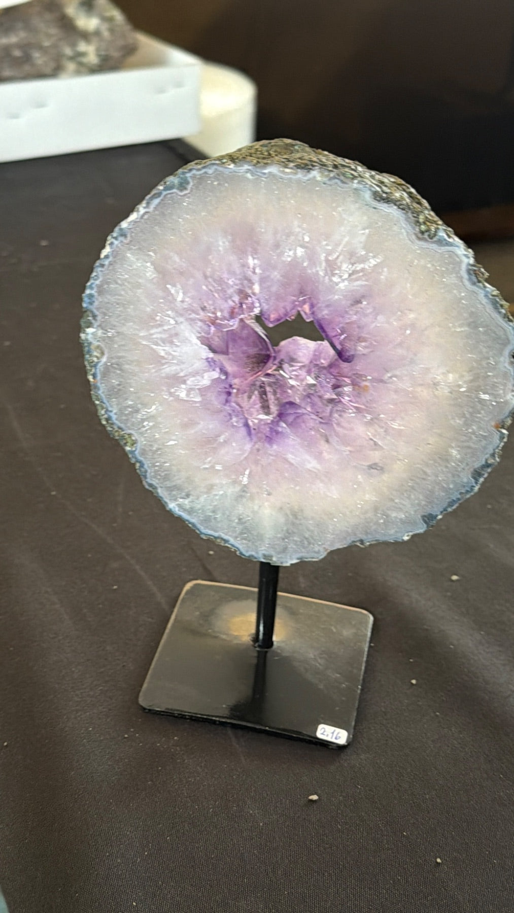 Amethyst Quartz slab on stand from Brazil