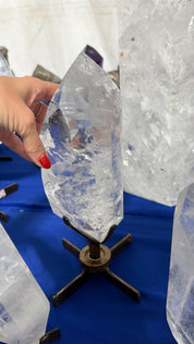 Large super clear Quartz on stand