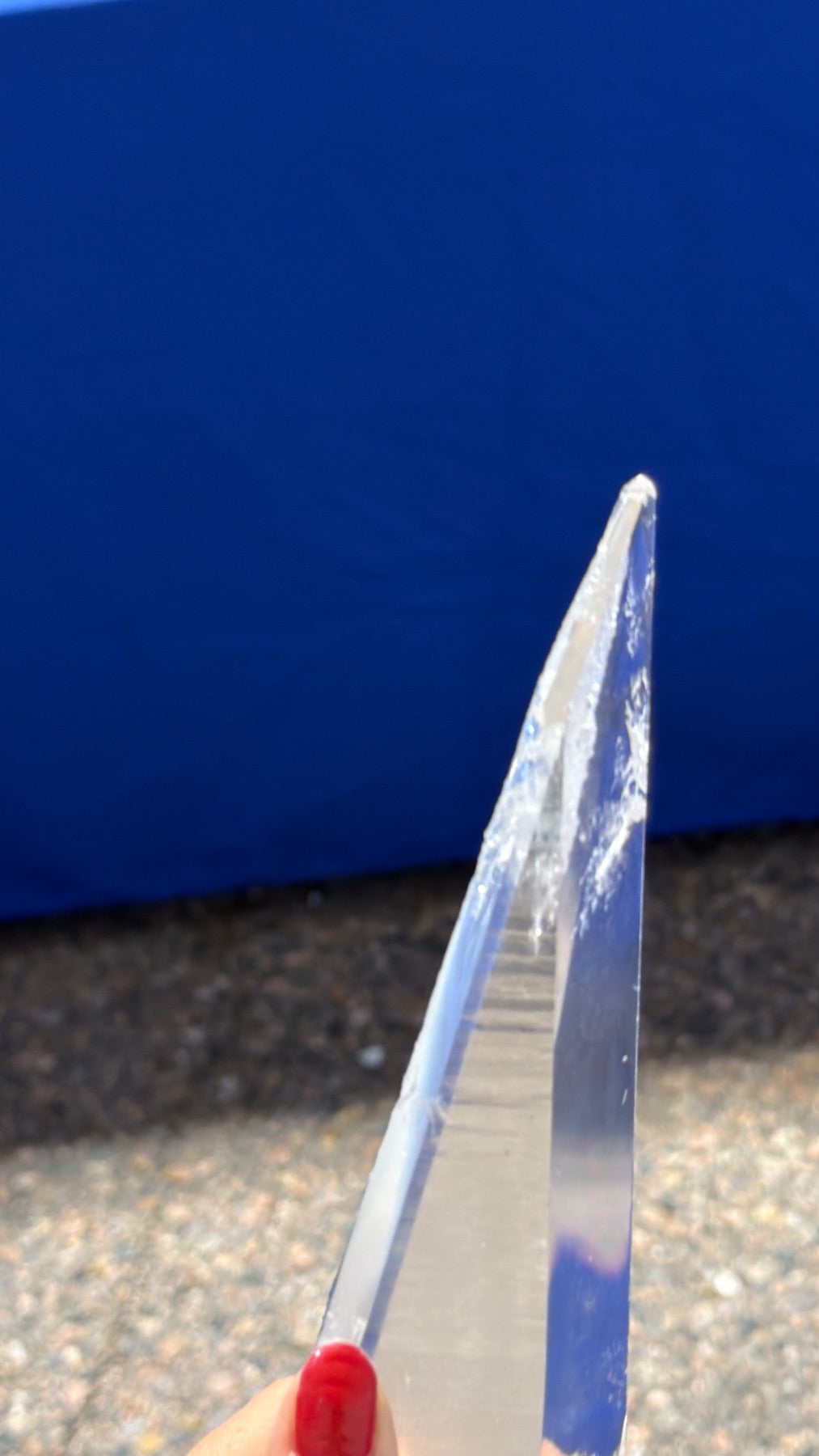 Tall Lemurian Point on stand from Brazil
