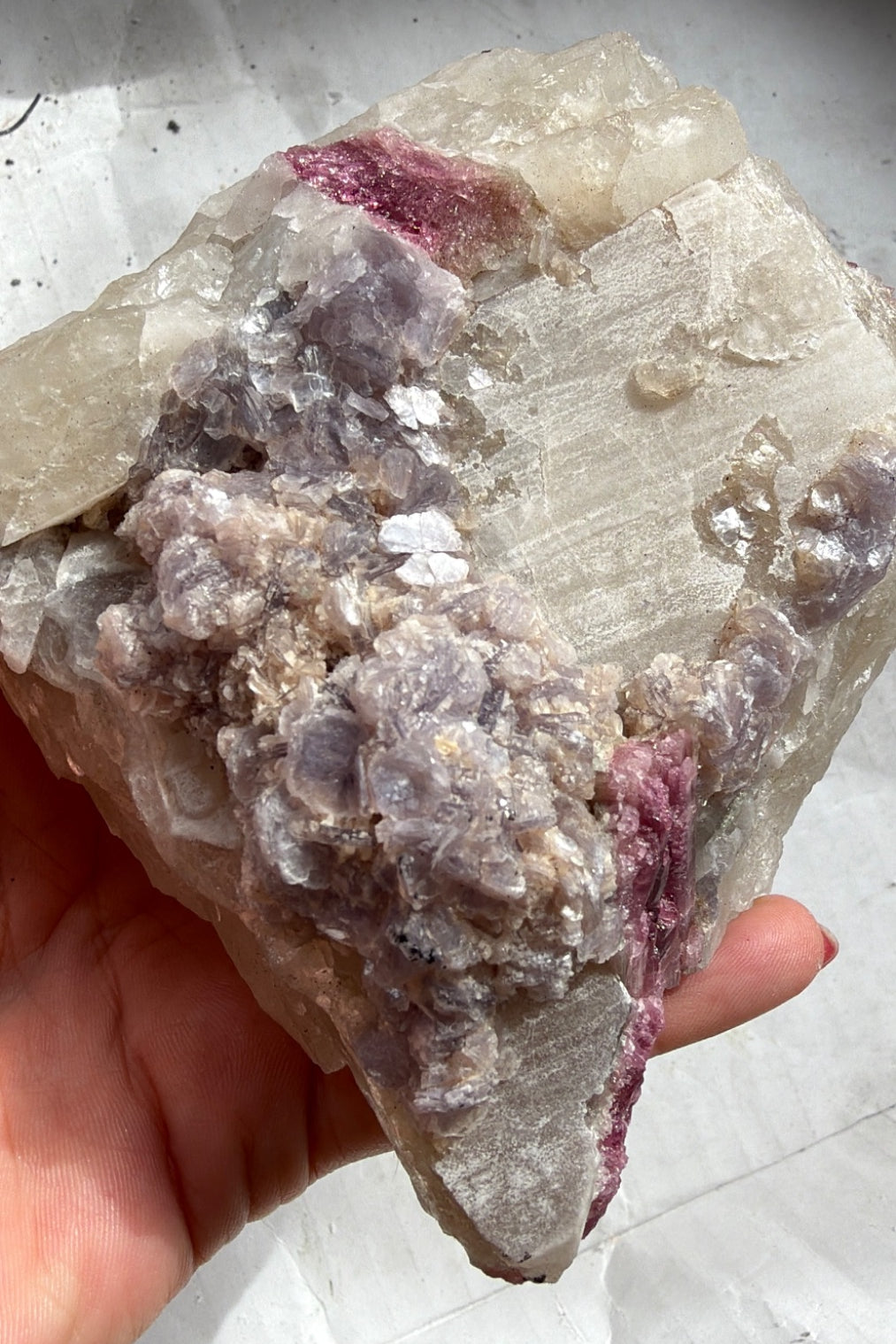 Rough Pink Tourmaline mica and Quartz from Brazil