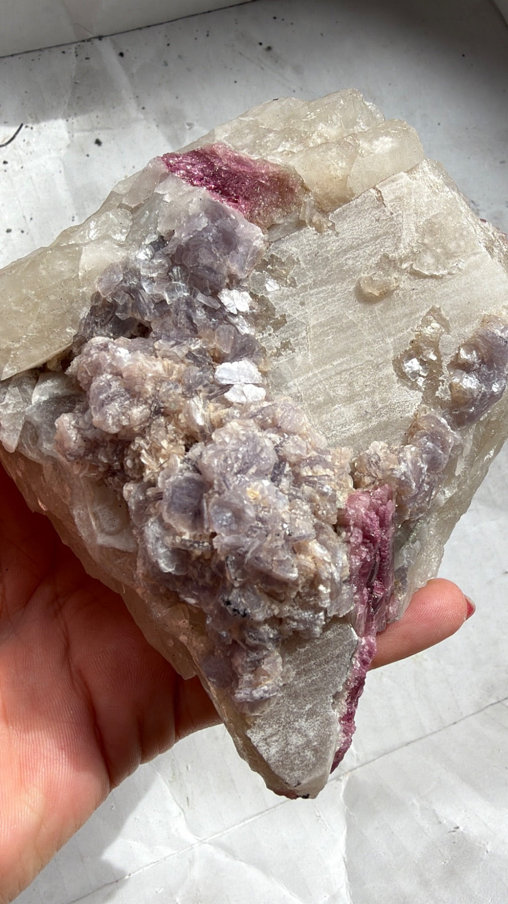 Rough Pink Tourmaline mica and Quartz from Brazil