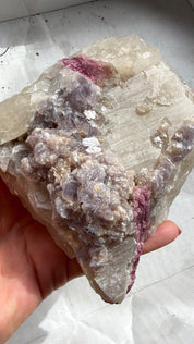 Rough Pink Tourmaline mica and Quartz from Brazil