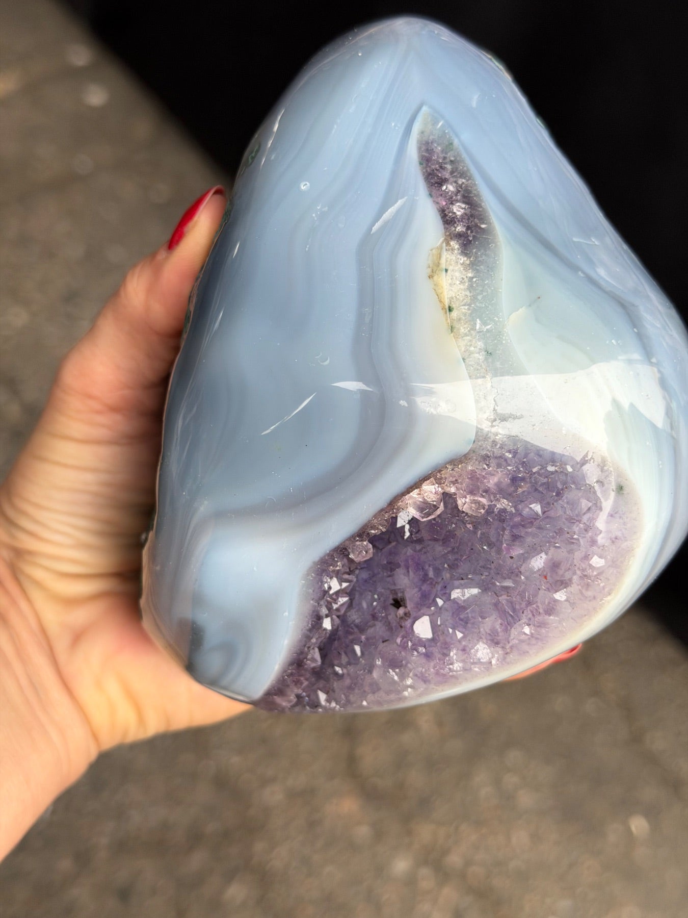 Agate Amethyst polished geode Brazil