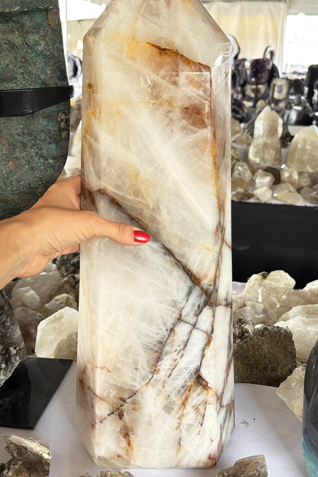 Hematite Quartz tower from Brazil huge statement
