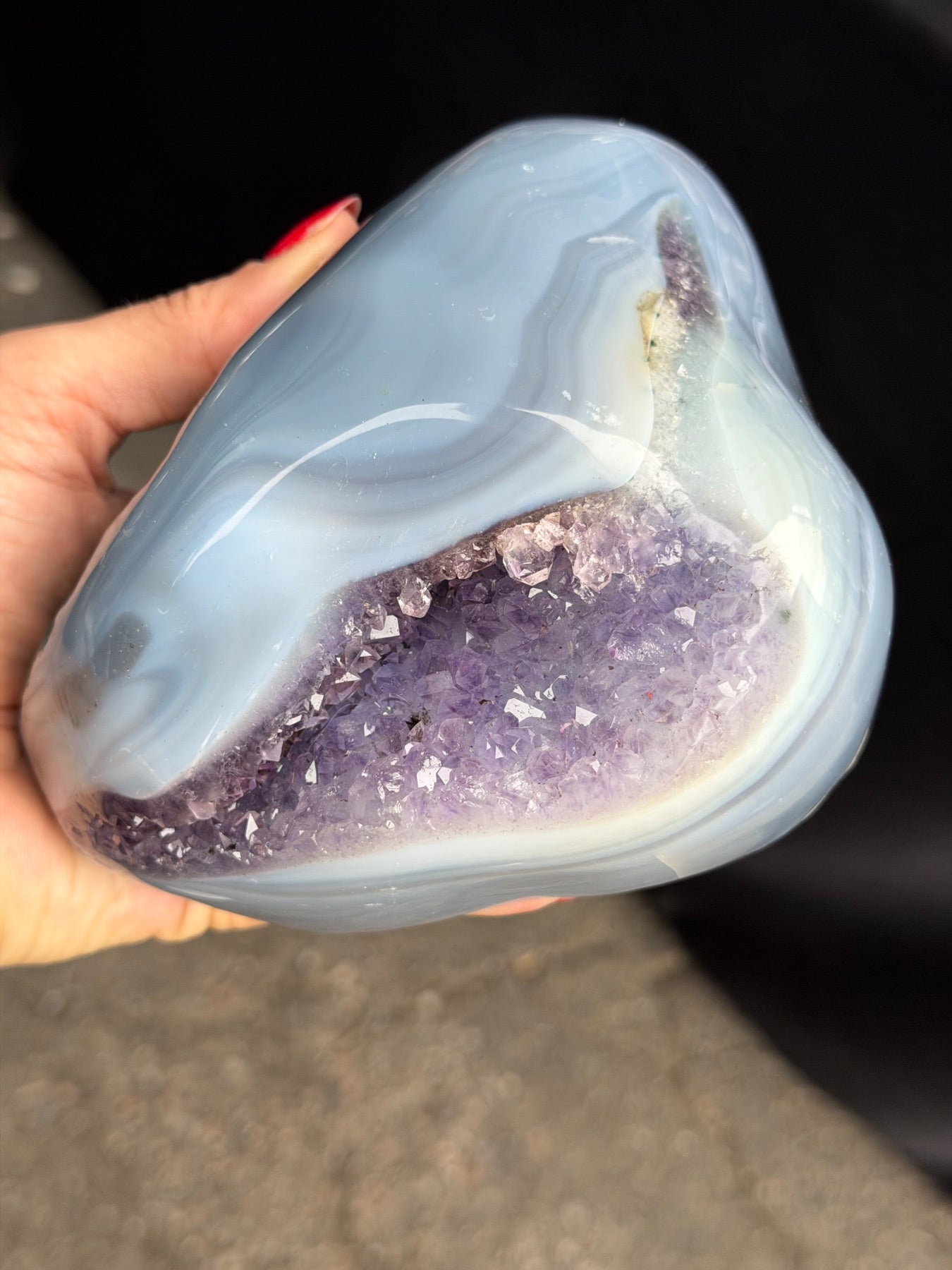 Agate Amethyst polished geode Brazil