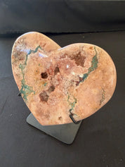 Pink Amethyst heart stand