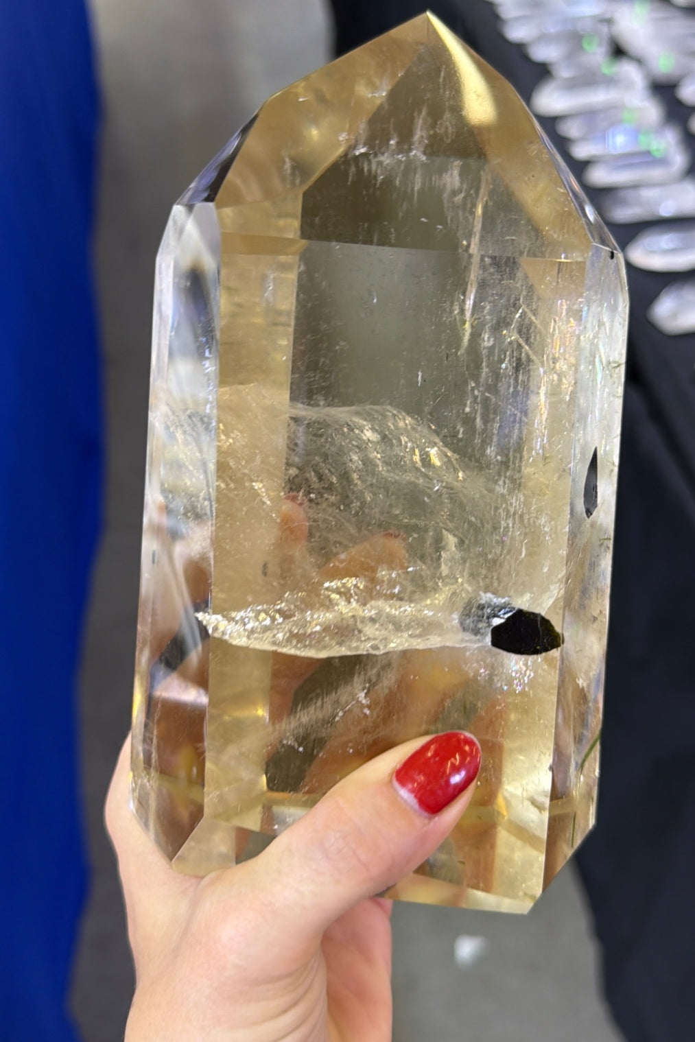 Statement all natural Citrine and green Tourmaline tower Brazil