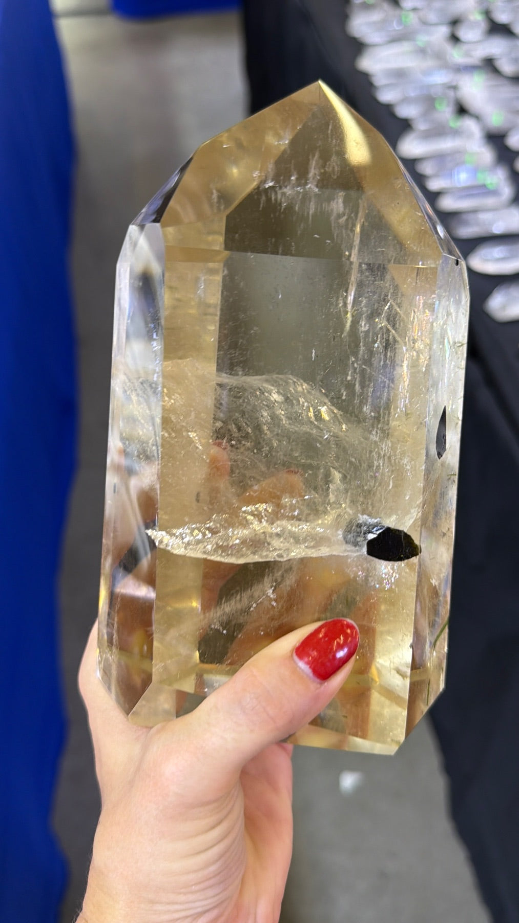 Statement all natural Citrine and green Tourmaline tower Brazil