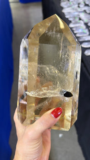 Statement all natural Citrine and green Tourmaline tower Brazil