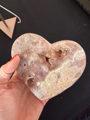 Pink Amethyst heart on stand from Brazil