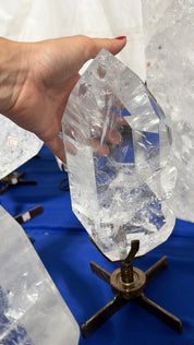 Large super clear Quartz on stand