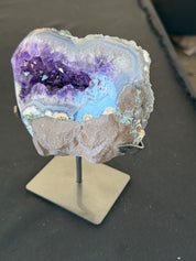 Amethyst druzy geode on Stan from Brazil