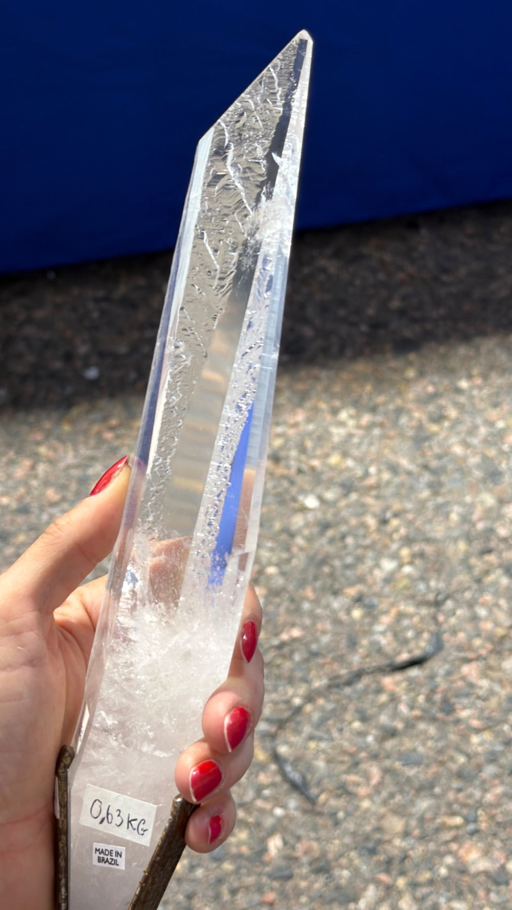 Tall Lemurian Point on stand from Brazil