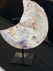 Pink Amethyst moon on stand