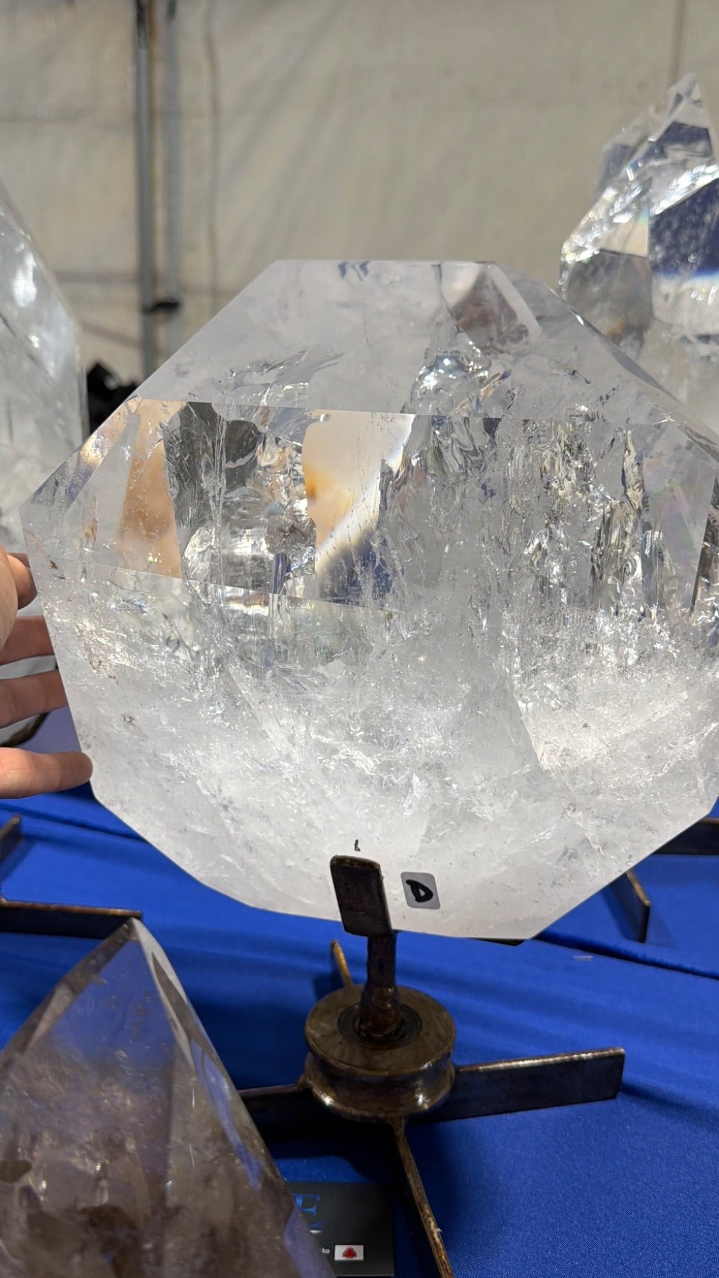 28.7 lb super clear quality Quartz on rotating stand from Brazil