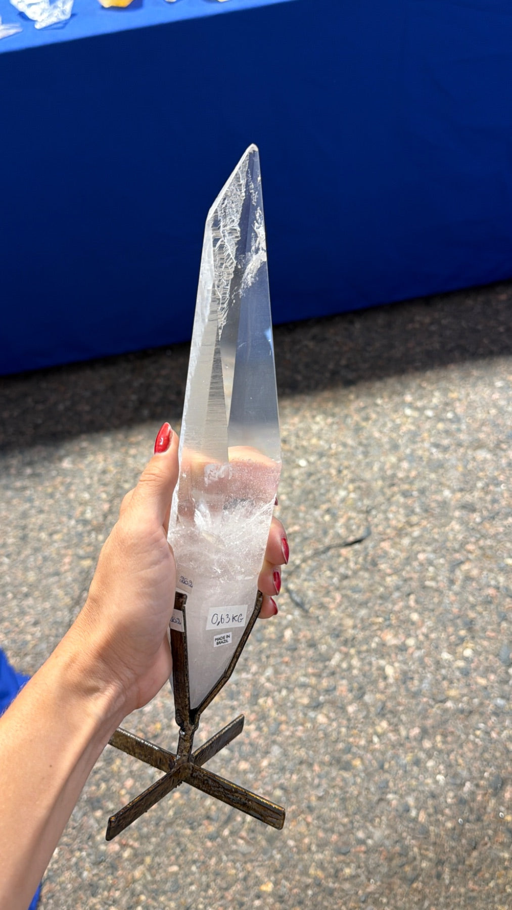 Tall Lemurian Point on stand from Brazil