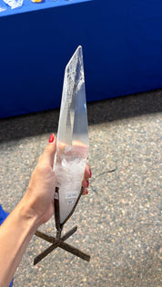 Tall Lemurian Point on stand from Brazil