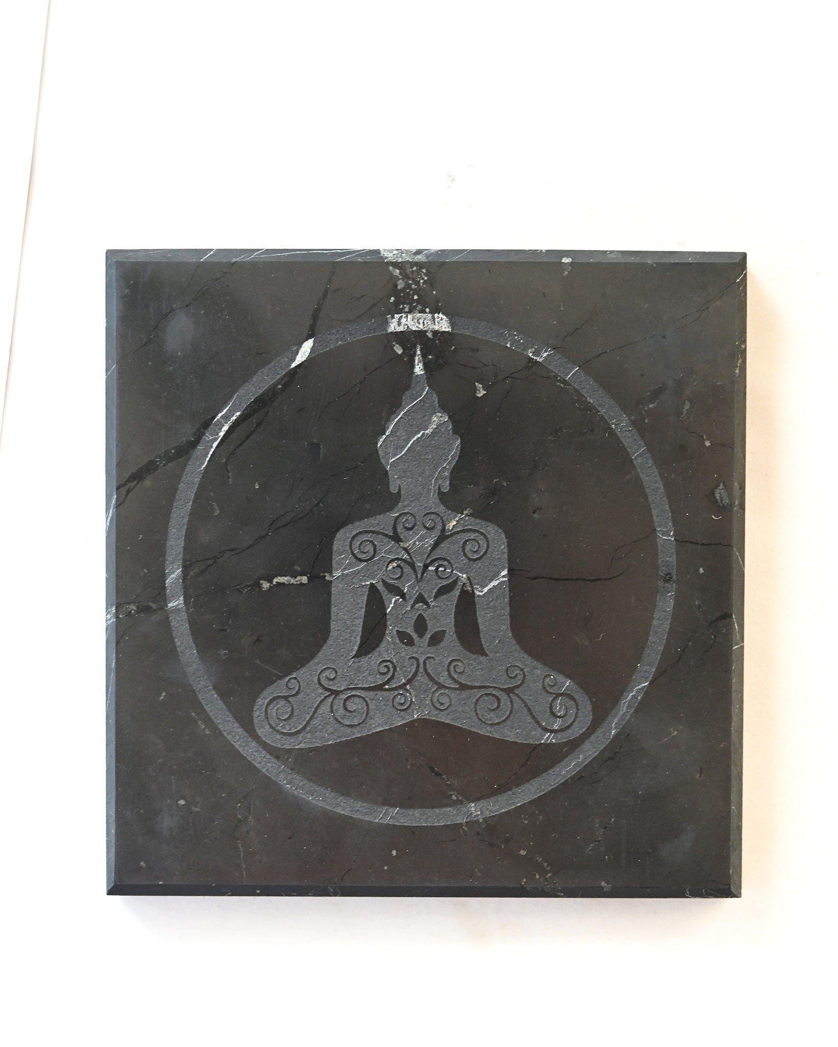 Shungite Buddha Engraved Tile