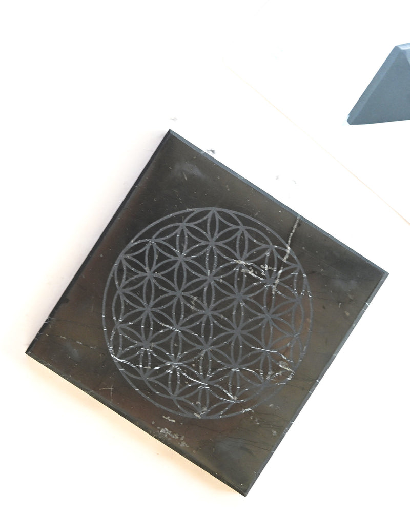 Shungite Metatron Engraved Tile