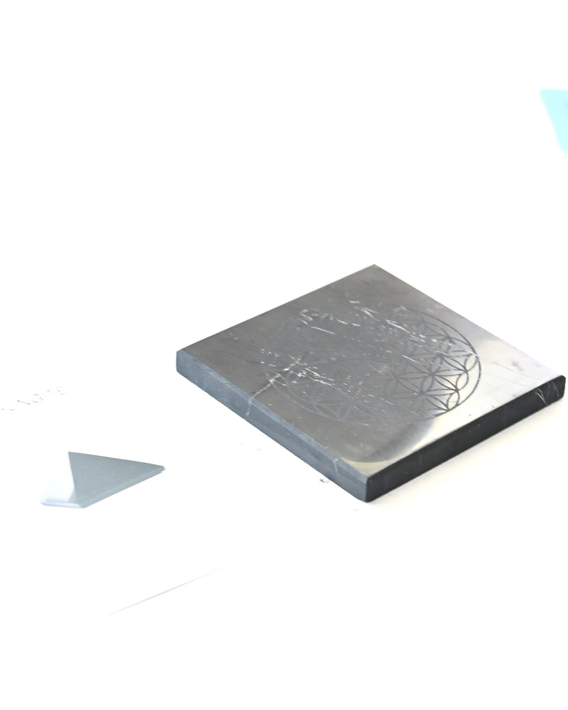 Shungite flower of life Engraved Tile